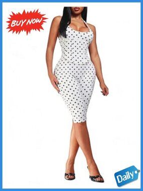 Verdusa 2 Piece Polka Dot Halter Corset Top Capri Pant Set